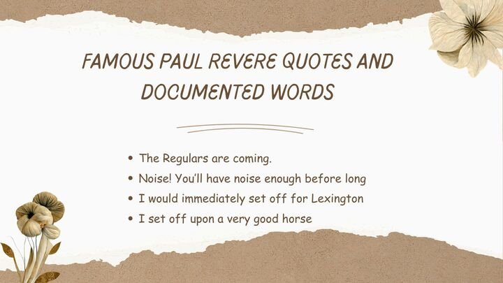 Famous Paul Revere Quotes and Documented Words