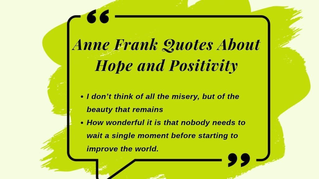 Anne Frank Quotes About Hope and Positivity